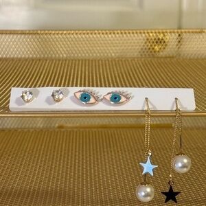 Chic Earring Set with Stars and Evil Eye Set